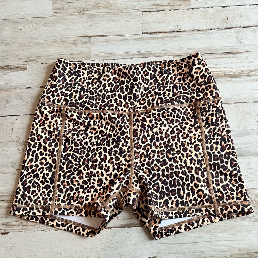 Amazon leopard biker shorts. Size S.